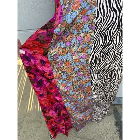 NWT For Love & Lemons Rita Cut Out Patchwork Maxi Dress Women’s Size S Festival - Picture 10 of 16